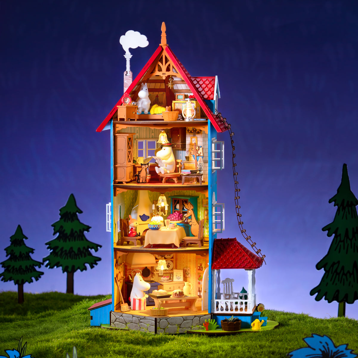 Rolife Moominhouse illuminated interior