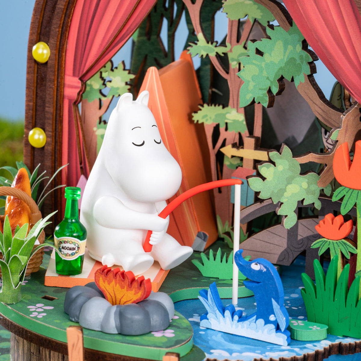 Rolife Moomintroll's Forest Camp campfire detail