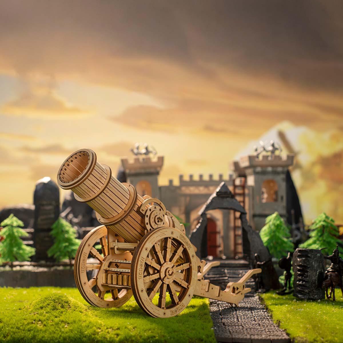 ROKR Wheeled siege artillery Model Kit official product view 3