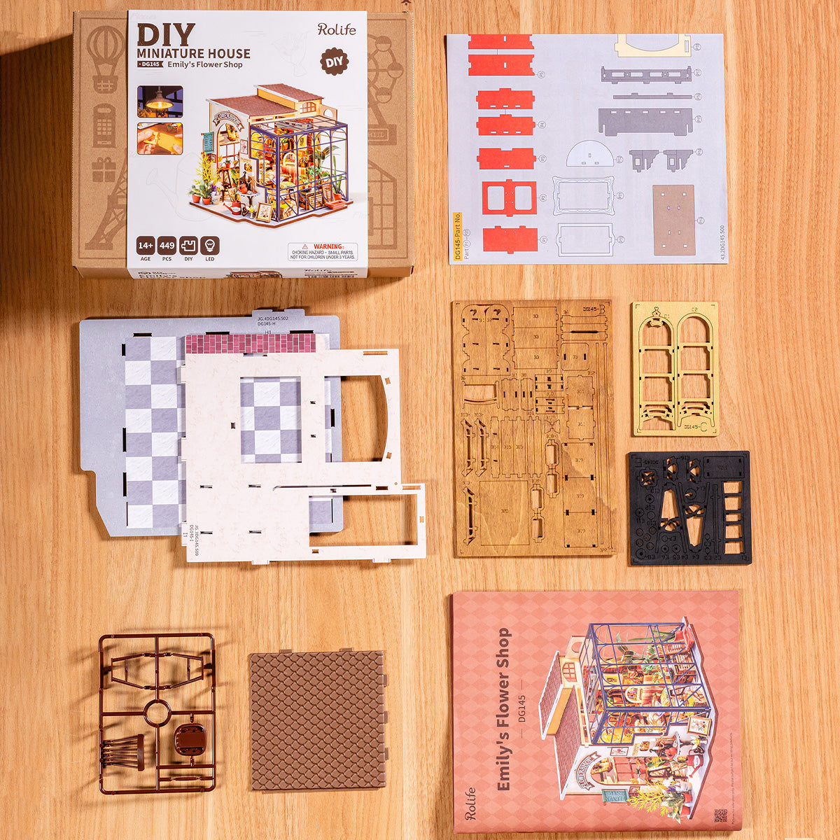 Emily's Flower Shop Miniature House Kit official detail view 3