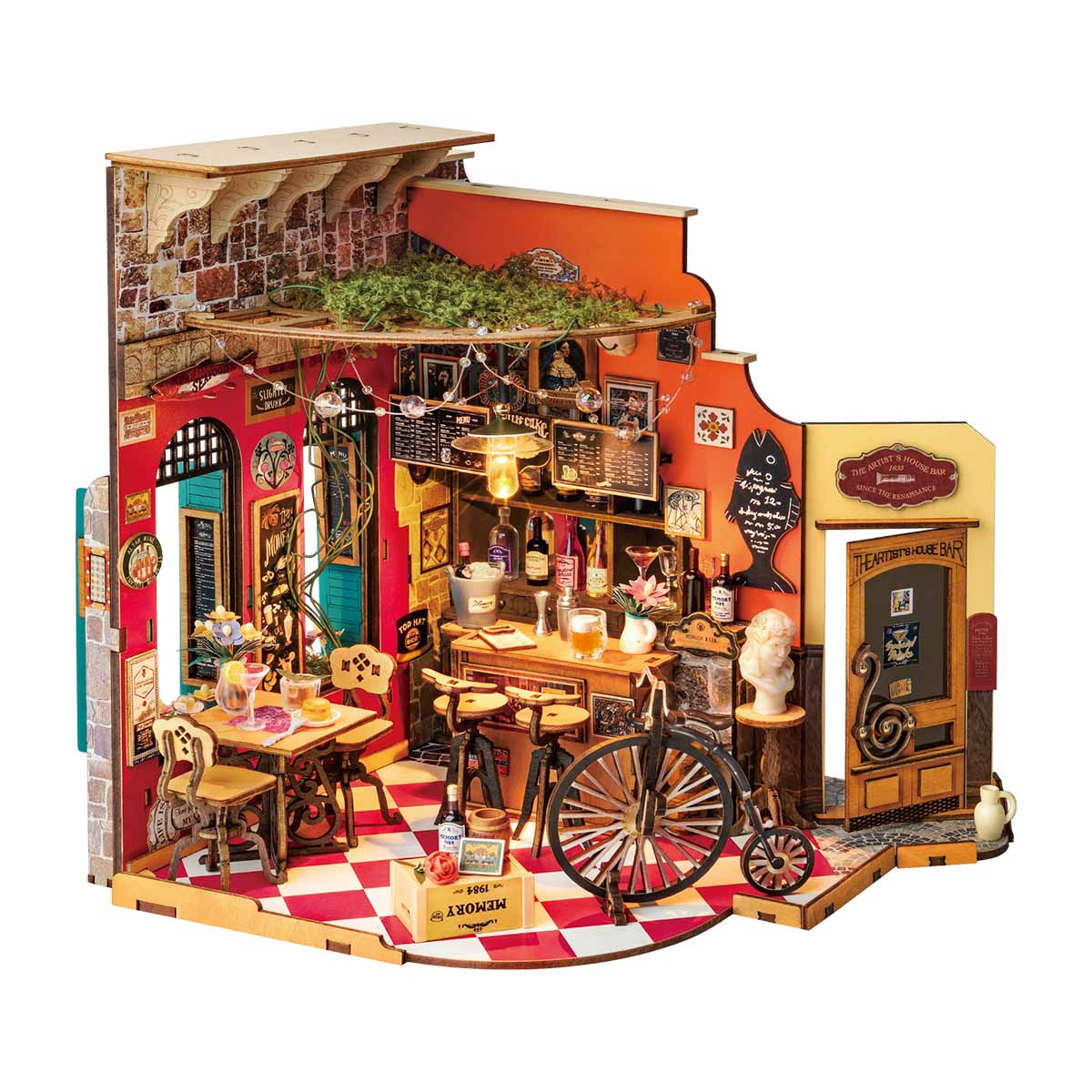 Cheers Bar & Dining Miniature House Kit completed product view