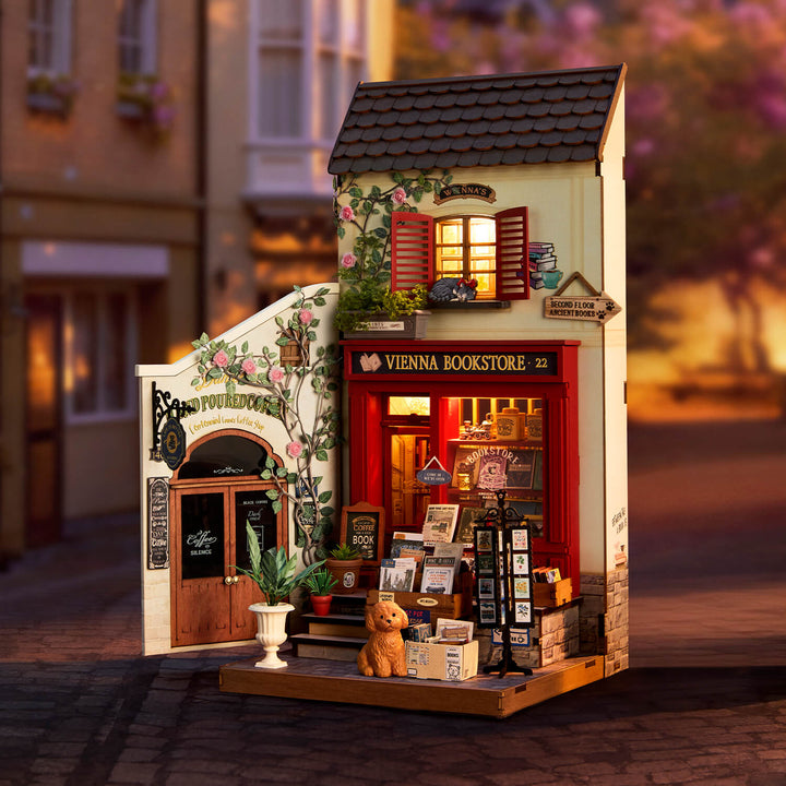 Vienna Bookstore Miniature House Kit official detail view 2