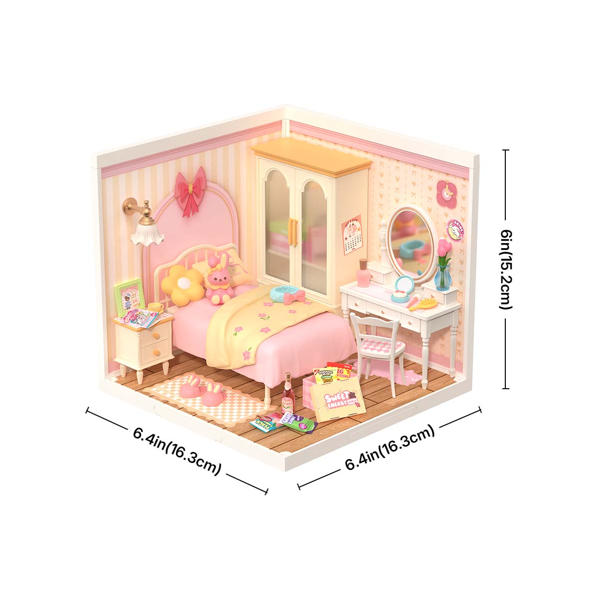 Lovely Pink Bedroom Miniature Kit official product view 6