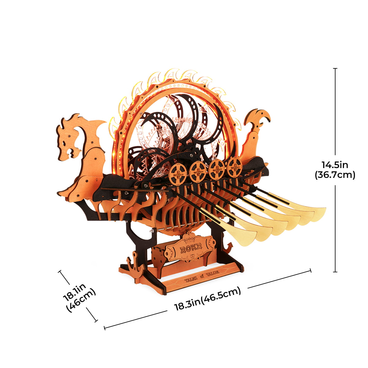 ROKR Viking Dragon Ship Mechanical Kit official product view 5