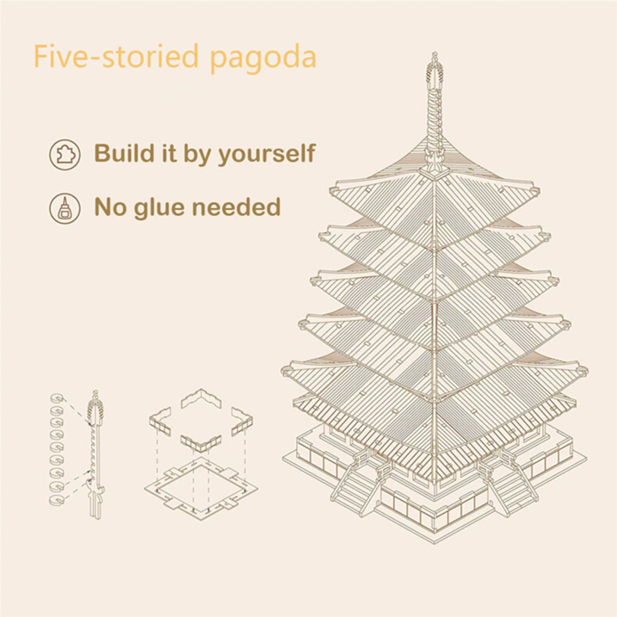 Rowood Five-storied Pagoda Creative Kit official product view 5