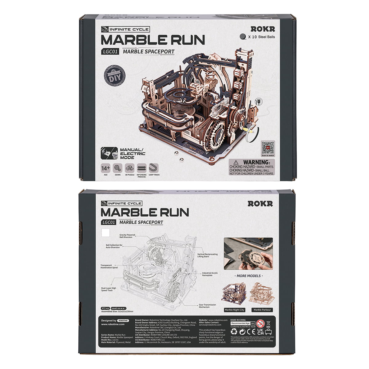 ROKR Marble Spaceport Model Kit official product view 7
