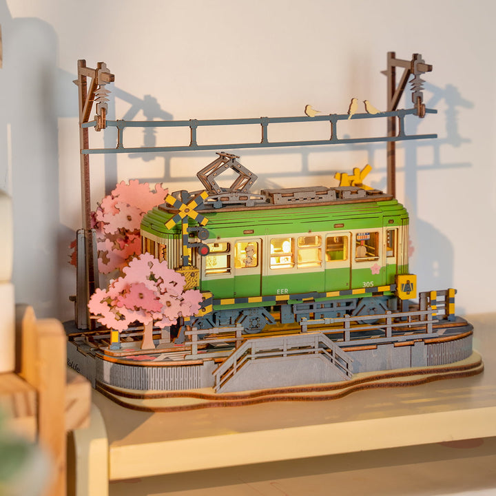 Rolife Sakura Journey Wooden Model Kit official detail view 2