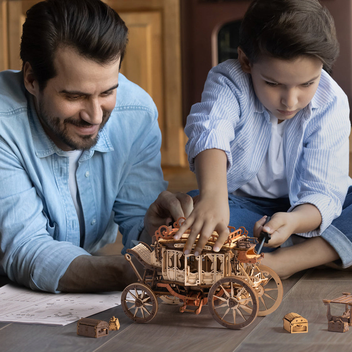 ROKR Stagecoach Model Kit official product view 3