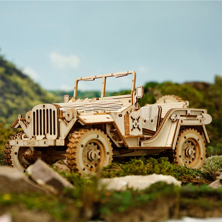 ROKR Army Jeep Model Kit completed product view