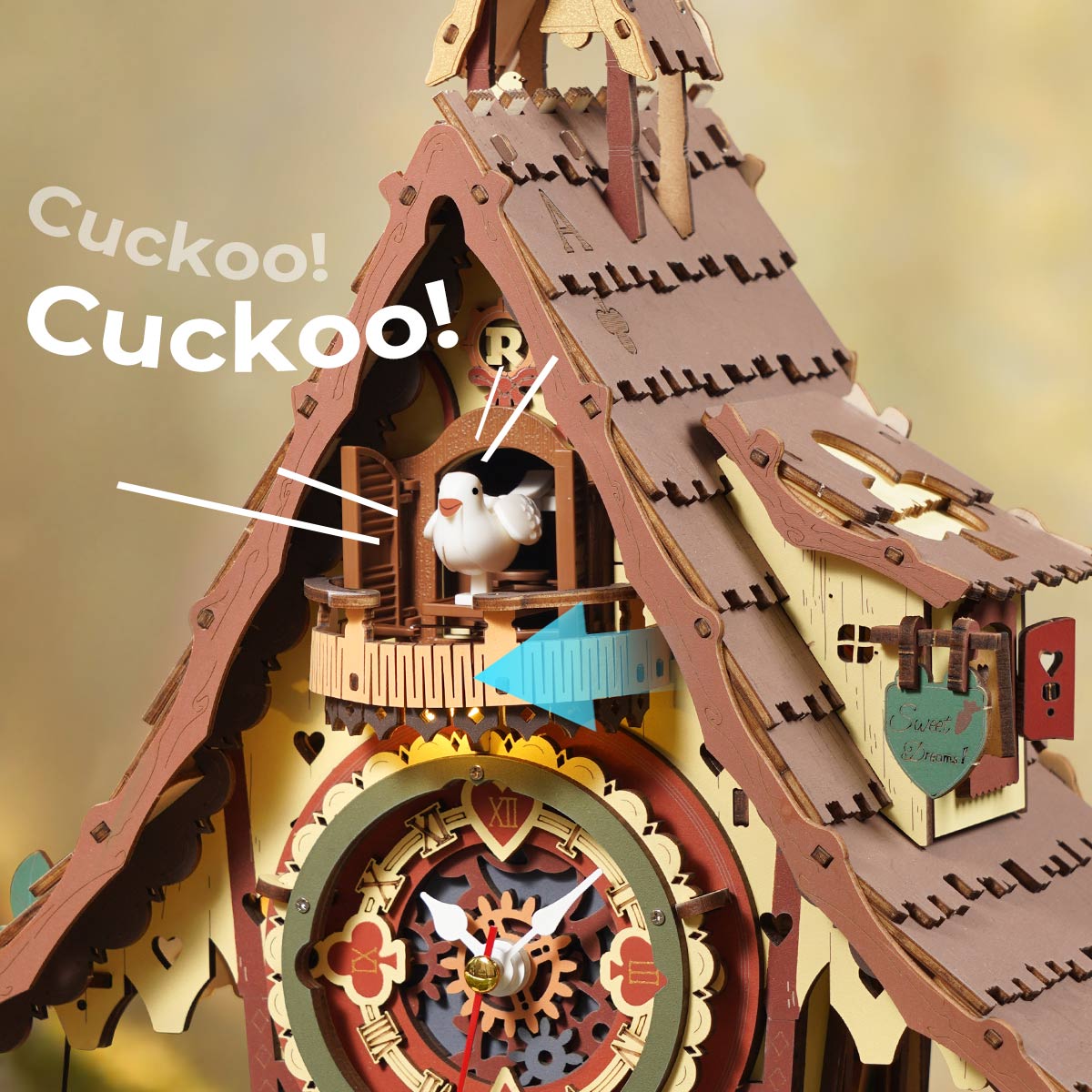 ROKR Colourful Cuckoo Clock Kit official product view 4