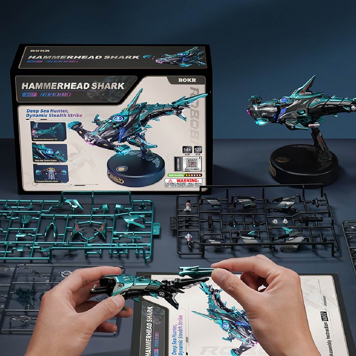 ROKR Hammerhead Shark Mechanical Model Kit official detail view 6