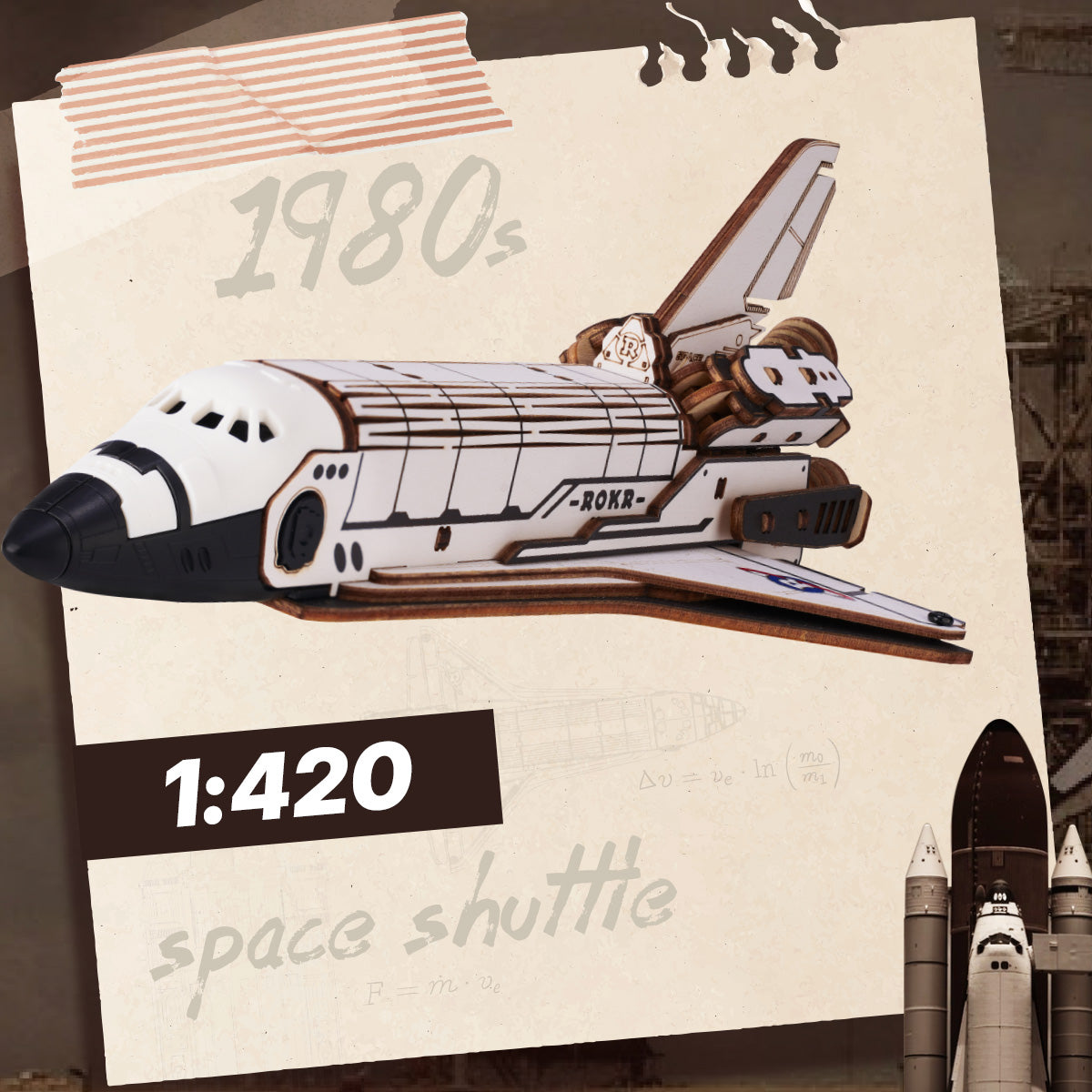 ROKR Space Shuttle Mechanical Model Kit official detail view 3