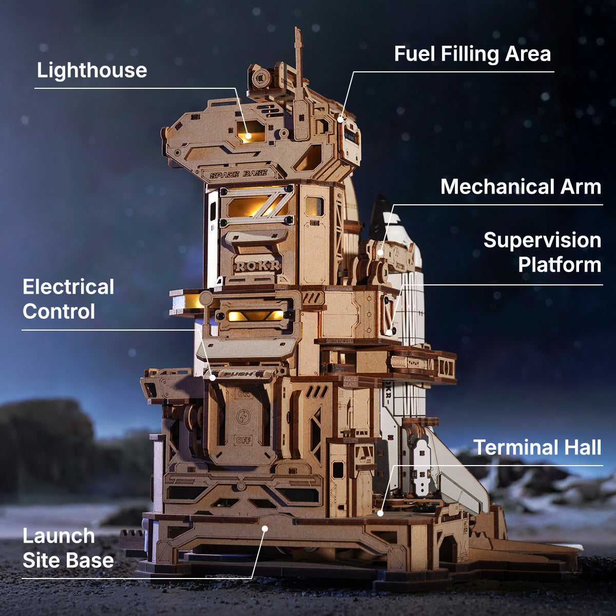 ROKR Space Shuttle Mechanical Model Kit official detail view 5