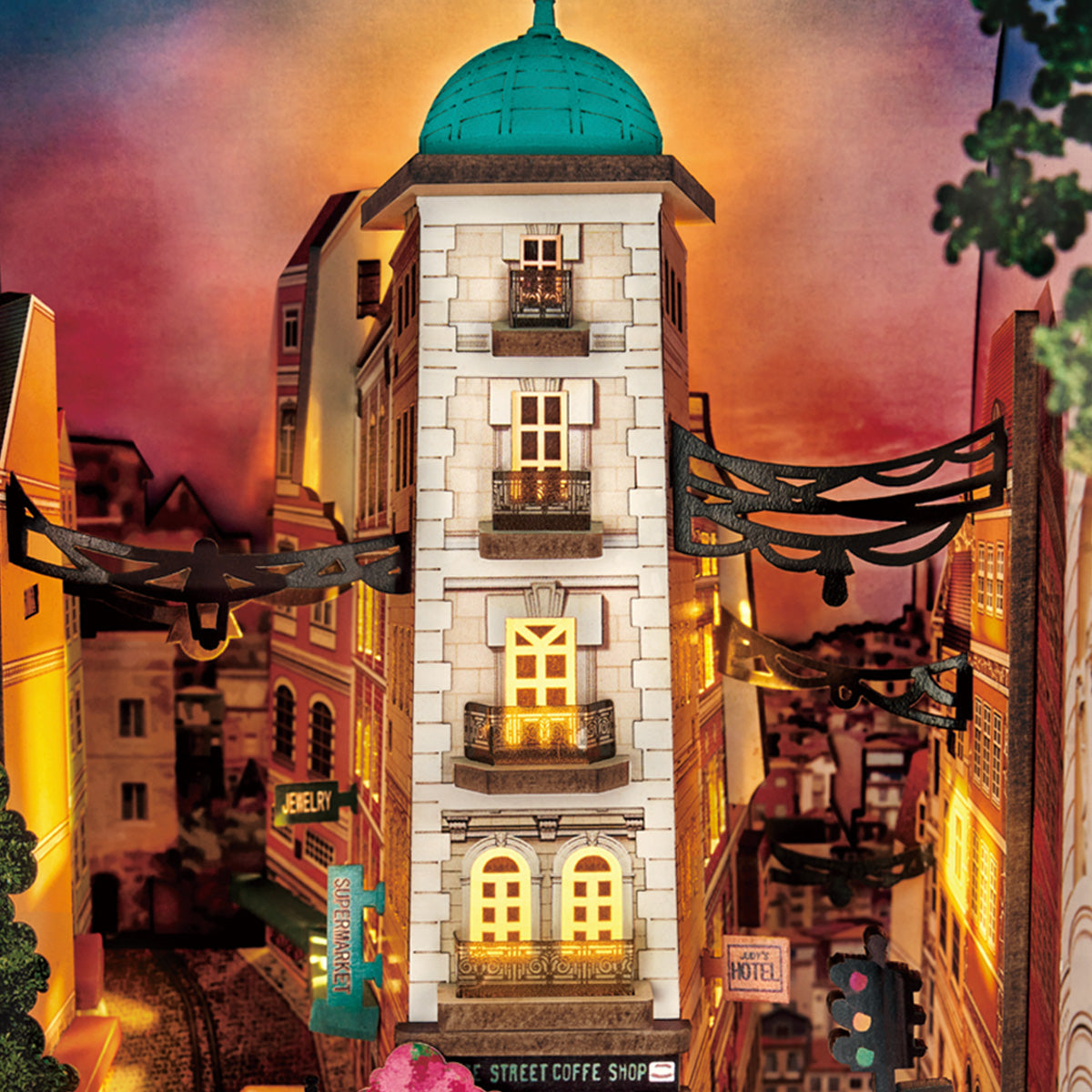 Street Scene Book Nook Kit official detail view 5