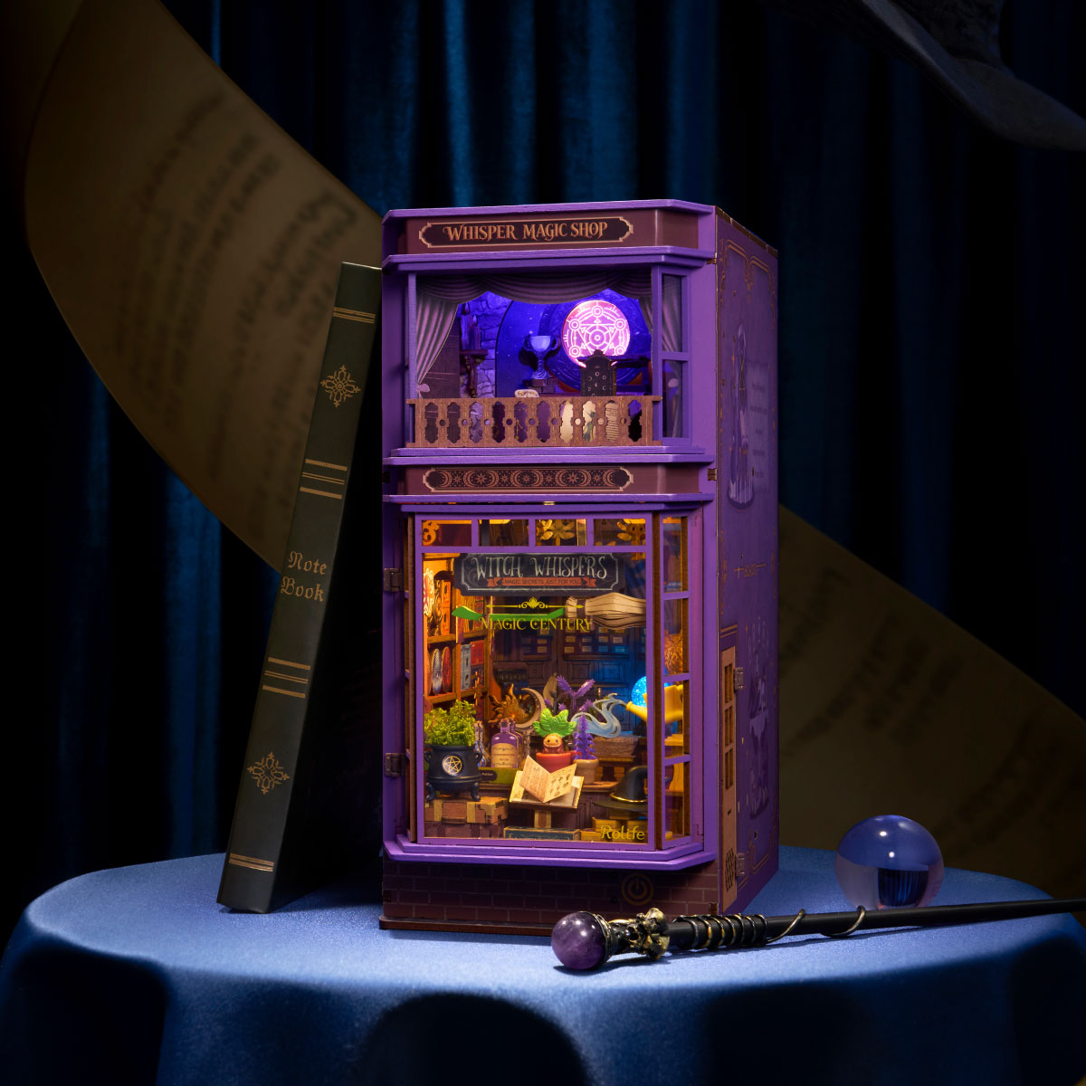 Rolife Whisper Magic Shop book nook front view